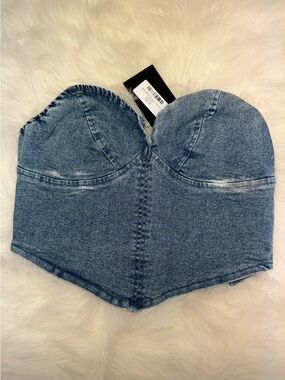 Denim sweet heart top